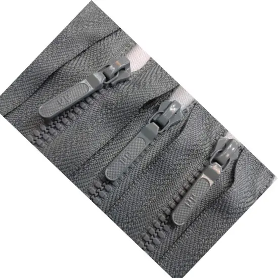 Zipper Grey 5" Molded Plastic 4MM Closed Bottom {2}