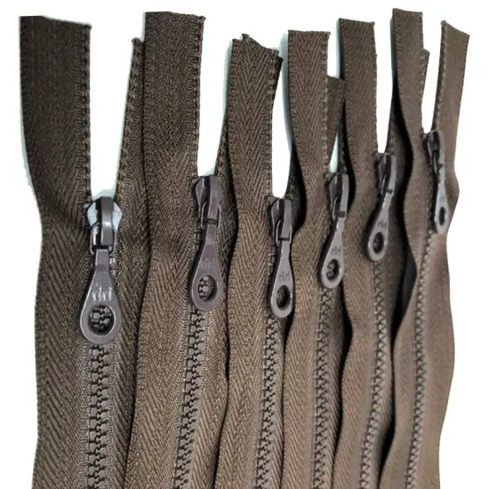 Zipper Brown Plastic Molded D4 18" Open Bottom Separating {5}