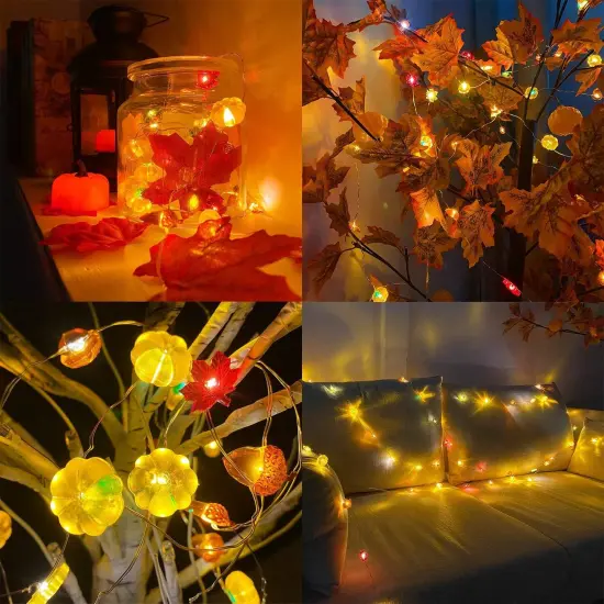 Fall Decor 30LED/10Ft 3D Pumpkin Lights {4}