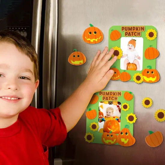 24 Sets Pumpkin Magnet Picture Frames Crafts for Kids Felt Pumpkin {5}
