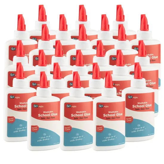 Liquid Glue - 4 oz Washable School Glue, White Glue Bottles, Glue Bulk, Non-Toxic Liquid Glue for Kids - Glue for Slime, Arts & Craft Glue - by Enday {1}