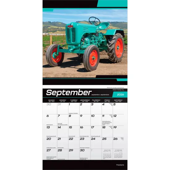 Tractors | 2026 7 x 14 Inch (Hanging) Monthly Mini Wall Calendar {4}