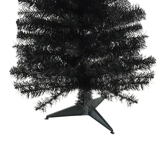 Northlight Slim Tinsel Artificial Halloween Tree - 4' - Black - Unlit {6}