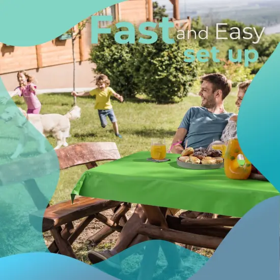 Exquisite Plastic Table Cover Roll &ndash; 40" x 100' Disposable Tablecloth Roll &ndash; Premium Thick 0.5 MIL Plastic Banquet Roll &ndash; Party Table Cover Roll for Events & Catering Lime Green {5}