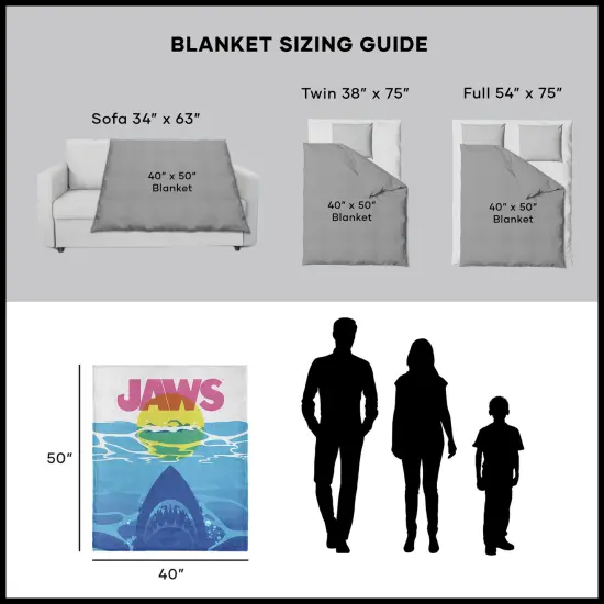 Universal Jaws Silk Touch Throw Blanket CMYK Poster {6}