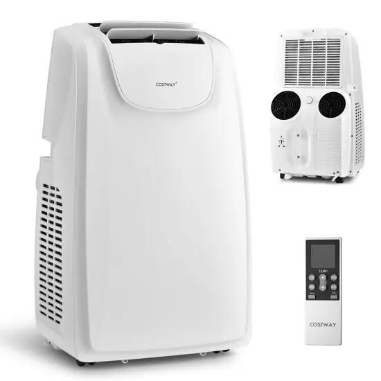 Costway 8000 BTU (11,500 BTU ASHRAE) Dual Hose Portable Air Conditioner 3-in-1 AC Unit w/ Remote Control {1}