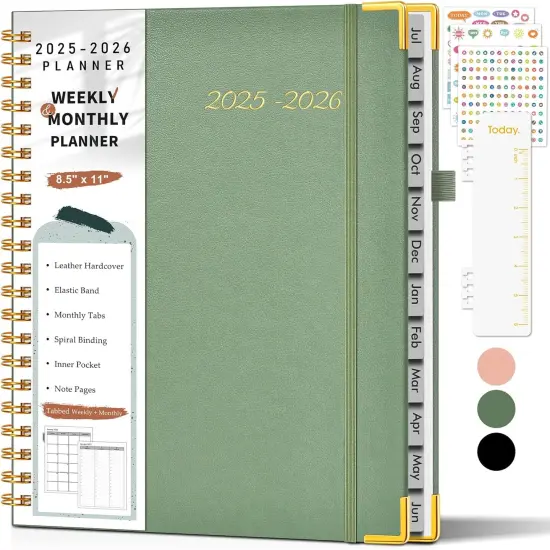 Academic Planner 2025-2026 - 8.5" x 11" (Green) {1}