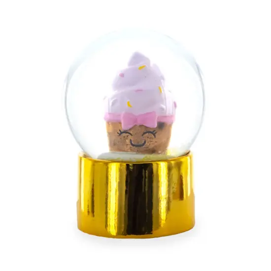 Golden Cupcake Elegance Mini Water Snow Globe {1}