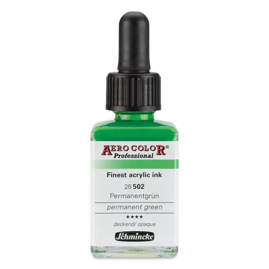 Schmincke Aero Color Professional Airbrush Color - 28 ml, Permanent Green {2}