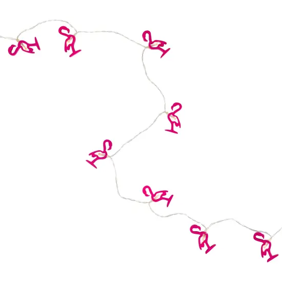 Northlight LED Flamingo Patio Light Set - Pink - 4' Clear Wire - 10ct {3}