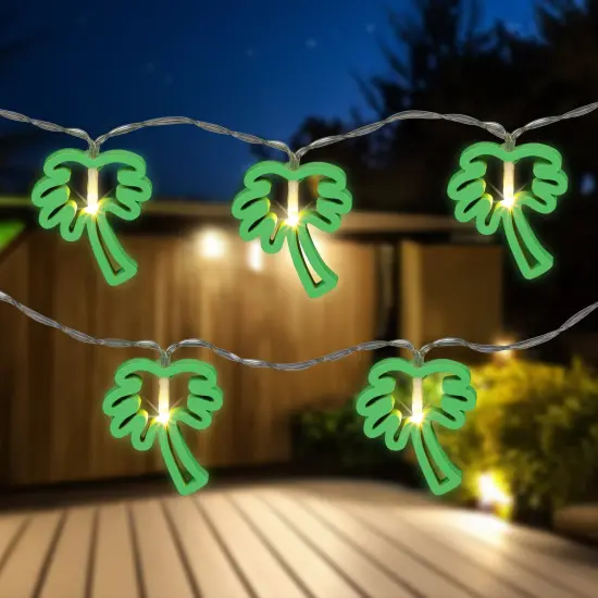 Northlight LED Palm Tree Patio Light Set - Green - 4' Clear Wire - 10ct {1}