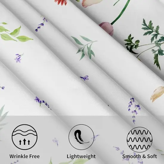 Watercolor Wild Floral Leaf Tablecloth Round 60 Inch,Spring Summer Colorful Flowers Polyester Circle Table Cloth Wrinkle Stain Resistant Washable Table Cover for Kitchen Dining Room Party Picnic {3}