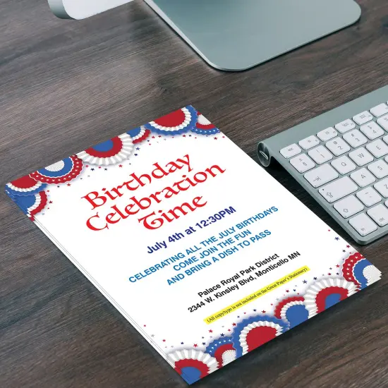 Great Papers! Patriotic Fan Letterhead, for Invitations, Announcements and Personal Messages, Printer Friendly 8.5”x11”, 50 Pack {5}