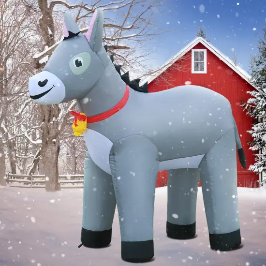 6FT Donkey Inflatables Christmas Spring, Farm Ranch Blow up Animals Cute, Decorations Outdoor Yard Built-in LED Lights Big Large Decor Party Farm Lawn Holiday Outside {2}