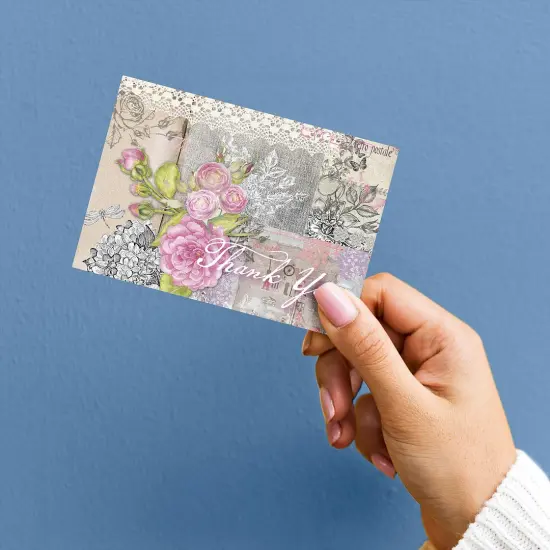 Great Papers! Vintage Scrapbook Thank You Note Card and White Envelope, 4.875" x 3.375", 24 count {5}