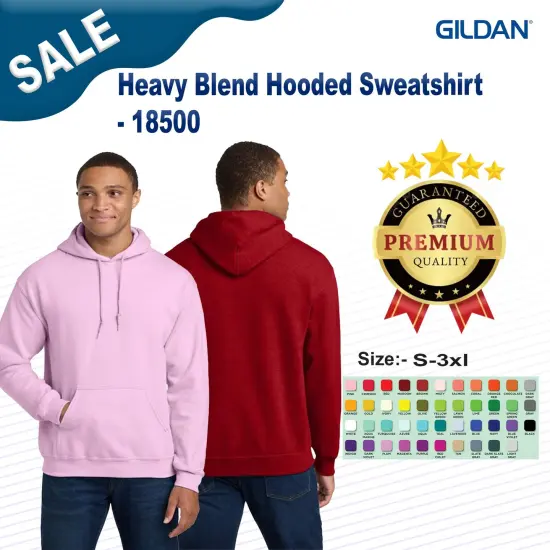 Gildan&reg; Heavy Blend Hoodie Classic Comfort Long Sleeves Hoodie for Everyday Wear White {2}