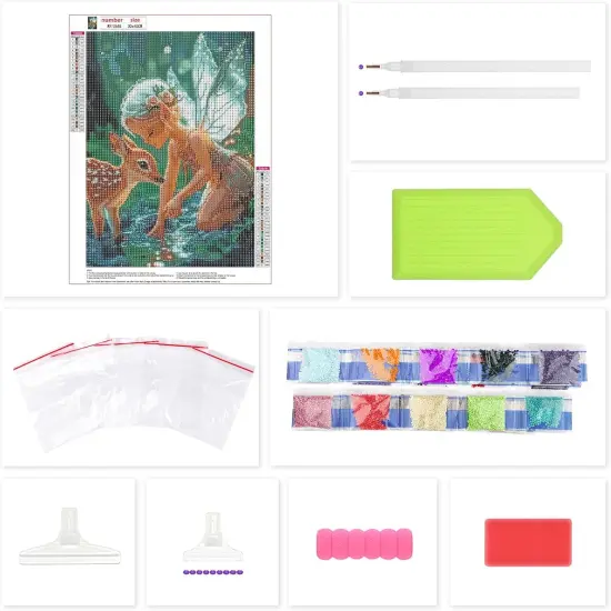 Fairy Diamond Art Kits for Adults, Forest Deer DIY Full Drill Diamond Painting Kits for Beginners, 5D Gem Art Crafts for Adults, Home Wall Decor 12x16 inch {5}