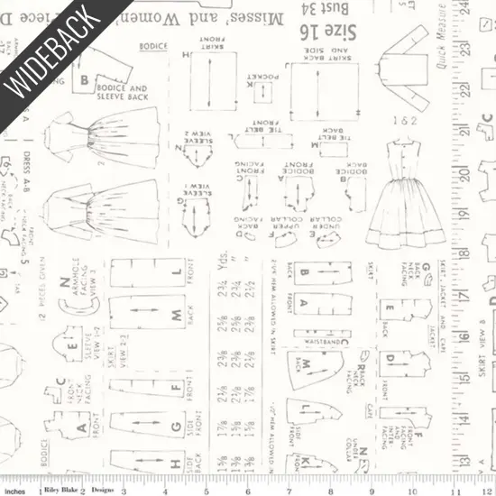 Pattern Wideback (108 Inch) in Gray (wb6421-gray) | Bee Backgrounds | Lori Holt | Riley Blake {1}