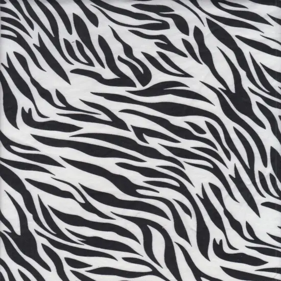 Zebra Print Brushed DTY Knit Stretch Fabric 58/60" Wide IVORY/BLACK {1}