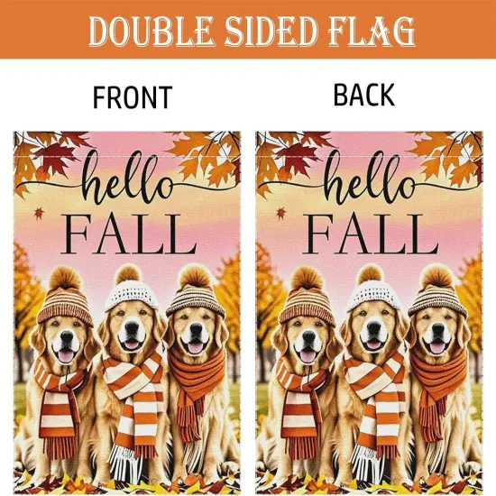 Hello Fall Garden Yard Flag 12x18 Inch(Yellow) {2}