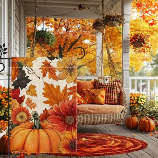 12x18 Inch - Fall Pumpkin Garden Yard Flag(Yellow) {2}