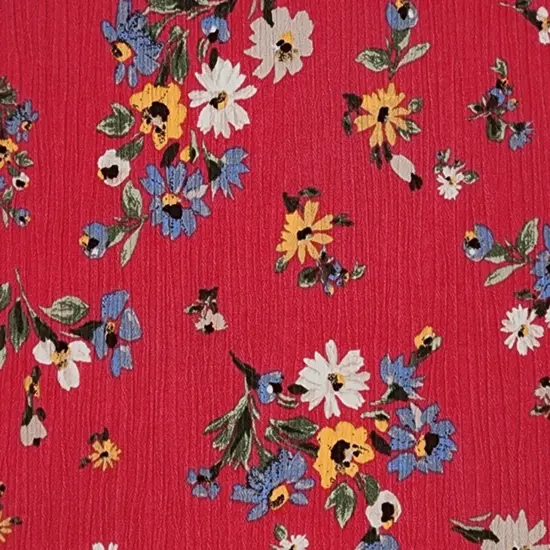 1 Yard Rayon Crinkle Crepon Fabric Teaberry , 50/52&rdquo; Wide Lightweight Woven Apparel Material {2}