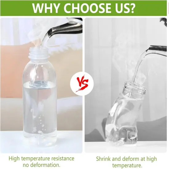 12 Pack 15oz(450ml) PP Heat-Resistant Plastic Juice Bottles With Caps {4}