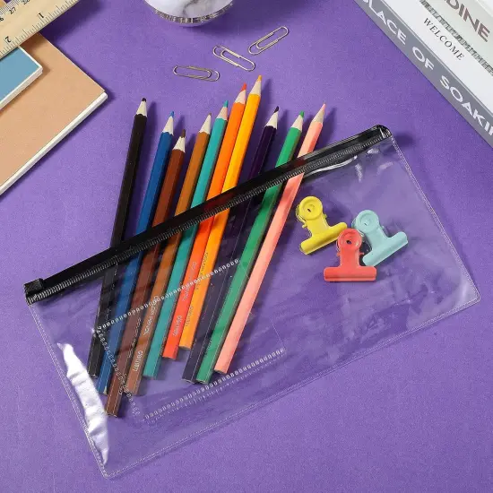 100 Pieces Zipper Envelope Clear Pencil Case {5}