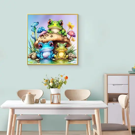 Frog Round Full Drill Diamond Art Kits 12&times;12Inch Mushroom {5}