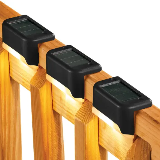 Collections Etc Versatile Solar Powered Fence Lights - Set of 3 {1}