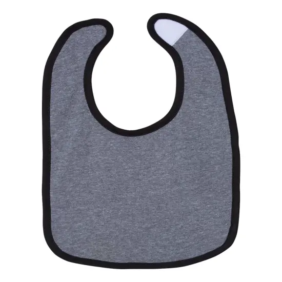 Rabbit Skins&reg; Infant Soft Contrast Trim Jersey Bib Granite black {2}