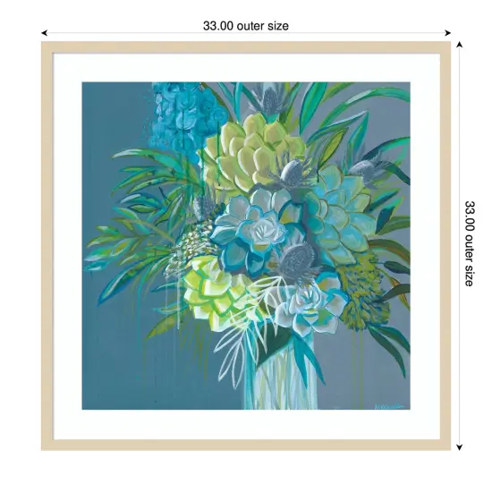 Cool Blues by Fab Funky Wood Framed Wall Art Print {3}