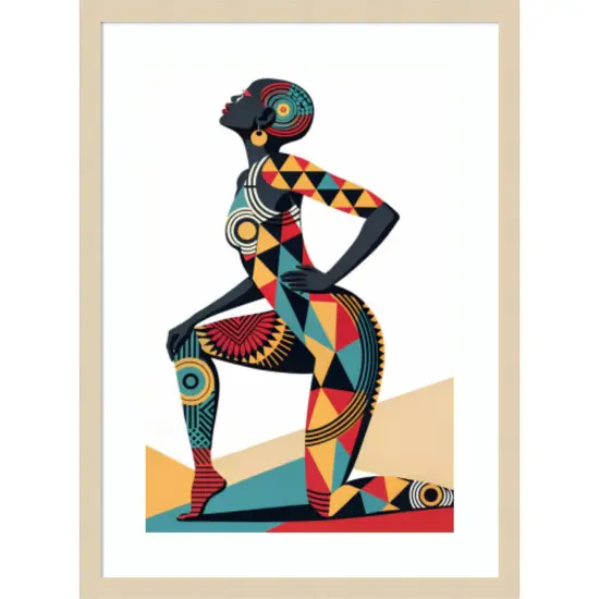 Ethnic Echoes by Miguel Bruzual Wood Framed Wall Art Print {1}