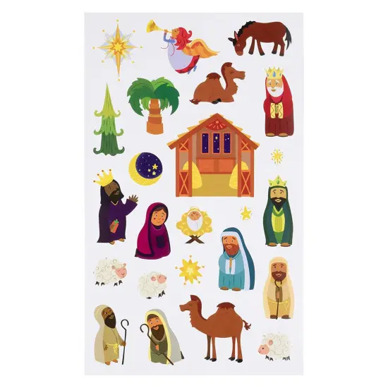 864-Piece Christmas Stickers, 36 Sheets Nativity Scene Stickers for Scrapbooking, DIY Crafts, Holiday Card Making, Gift Wrapping, Decorations, and Classroom Projects {7}