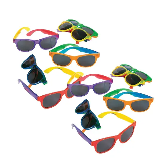 Adults Bright Transparent Sunglasses 12 Pieces {4}