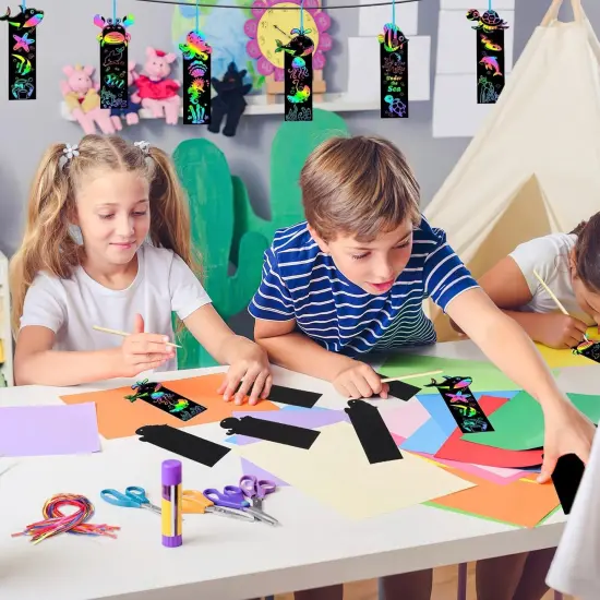 96Pcs Ocean Crafts, Magic Rainbow Scratch Art Ocean Animals Bookmarks Under The Sea Party Favors Games School Classroom Activities Summer {4}