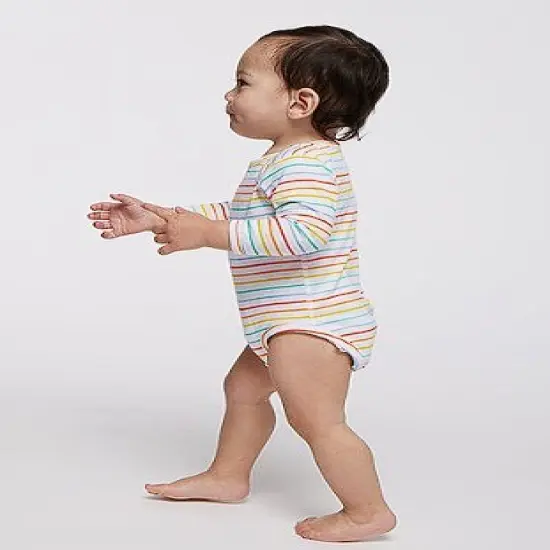 Rabbit Skins&reg; Infant Fine Jersey Long Sleeve Bodysuit White Spotm {5}