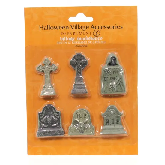 Department 56 Villages 2.0 Inch Tombstones Halloween Halloween Village , Halloween Decor Halloween Gray {1}