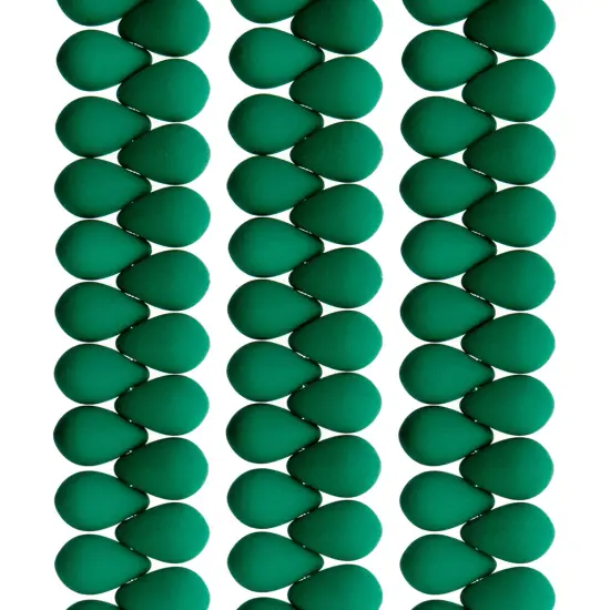 John Bead 114pcs 6x9mm Czech Glass White Alabaster Velvet Drop Bead Strands Petrol {2}