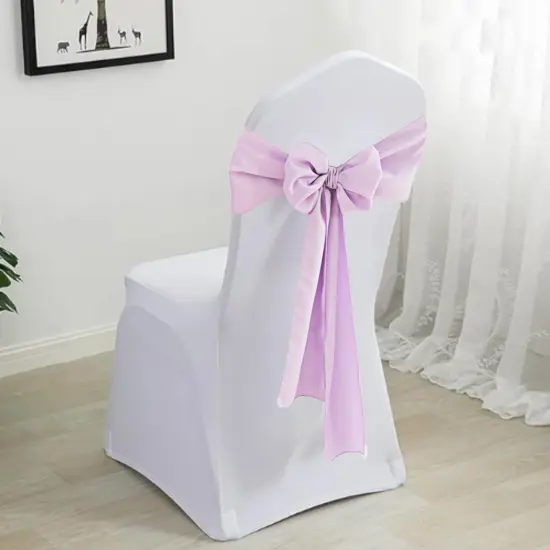 10 Pieces Lavender Polyester Chair Sashes 8"x108", Wrinkle Resistant Elegance {2}