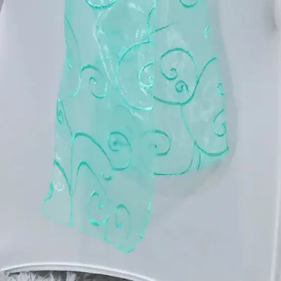 10 Pieces Tiff Blue or Aqua Blue Embroidered Organza Chair Sashes 8"x108" Luxury Event & Wedding Decor {5}