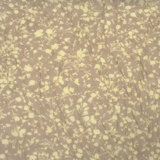 1 Yard Taupe or Yellow Crinkle Chiffon Fabric Lightweight Sheer Printed Polyester for Apparel, 53" Wide {3}