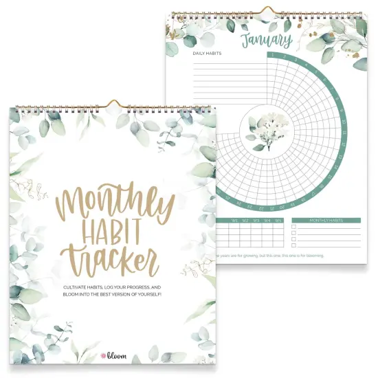 bloom daily planners Habit Tracking Calendar, 8&rdquo; x 10&rdquo;, Greenery {2}