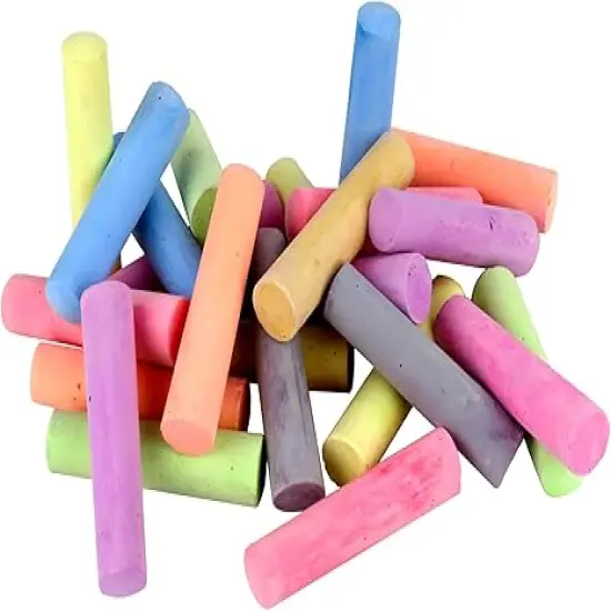 Non Toxic Sidewalk Chalk Bucket (24 Count) - Washable Colored Chalk Bulk Set for Kids and Toddlers Outdoor Games {4}