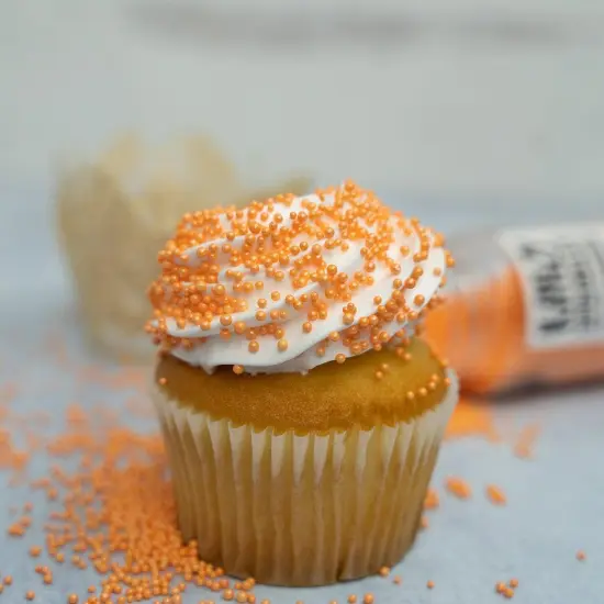 Krazy Sprinkles - Light Orange Pearl Mini Beads (1/2 Cup, 1x Jar) for Cakes, Ice Cream & Cookies {2}