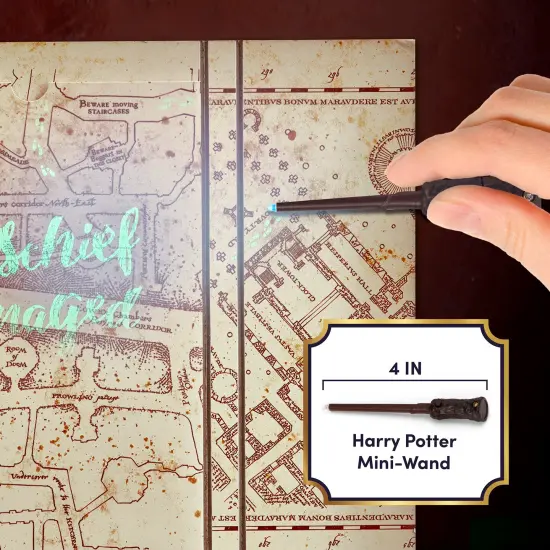 Wizarding World: Mischief Managed Diary - Marauders Map Secret Flip-Pad Notebook, Invisible Ink Pen, Mini UV Reveal Wand, Collectible Harry Potter Set {6}
