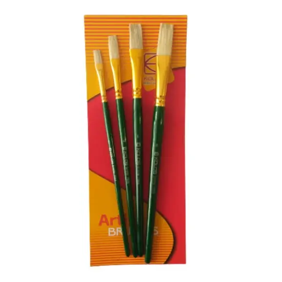 Kolos Set of paint brushes 7066. Bristle Flat. 4pc. {1}