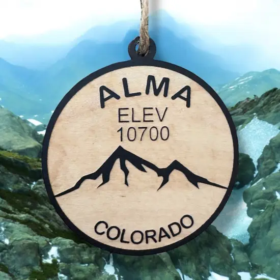Ornament - Black - Alma Colorado elevation 10700 feet {2}