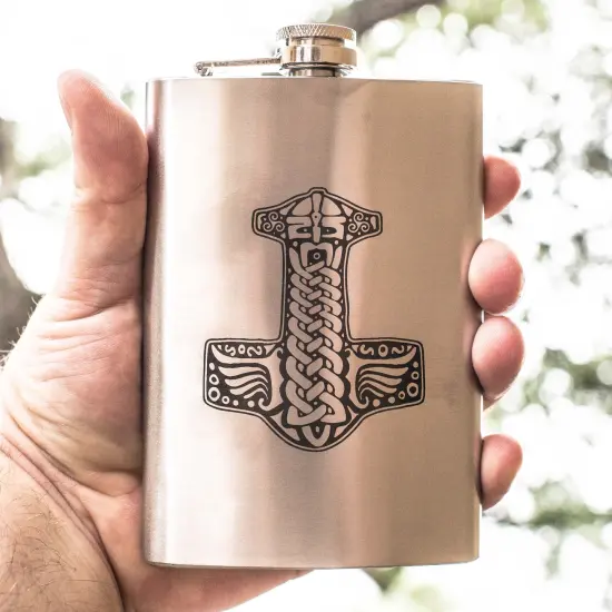 8oz Mj&ouml;lnir Flask Mjolnir {3}