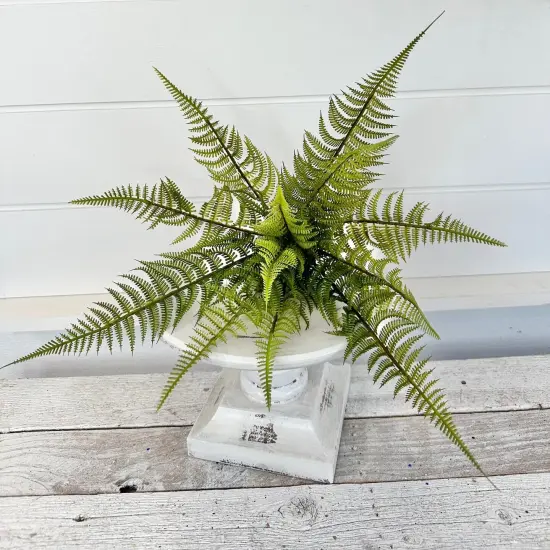 14" Artificial Green Wild Fern Bush - Faux Greenery for Arrangements - TCT Crafts - PF1700 {2}